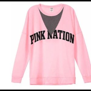 PINK Nation Campus Crew Mesh sweatshirt limited